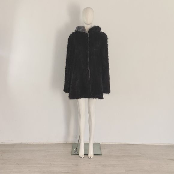 Jackets & Blazers - CHESCA (2) Black Fur Coat Size UK 16 18 EU 44 46 Faux-Fur Collar Jacket Cosy